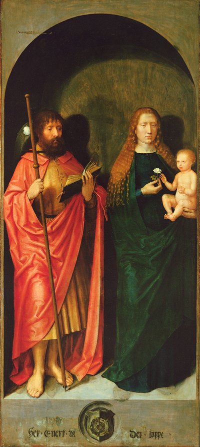 Madonna and Child with the Apostle James the Elder from the Left Hand Exterior Wing of St. Anthony